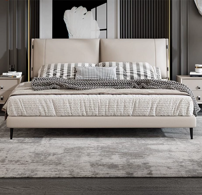 Top-Grain Leather Bed JUXL7930