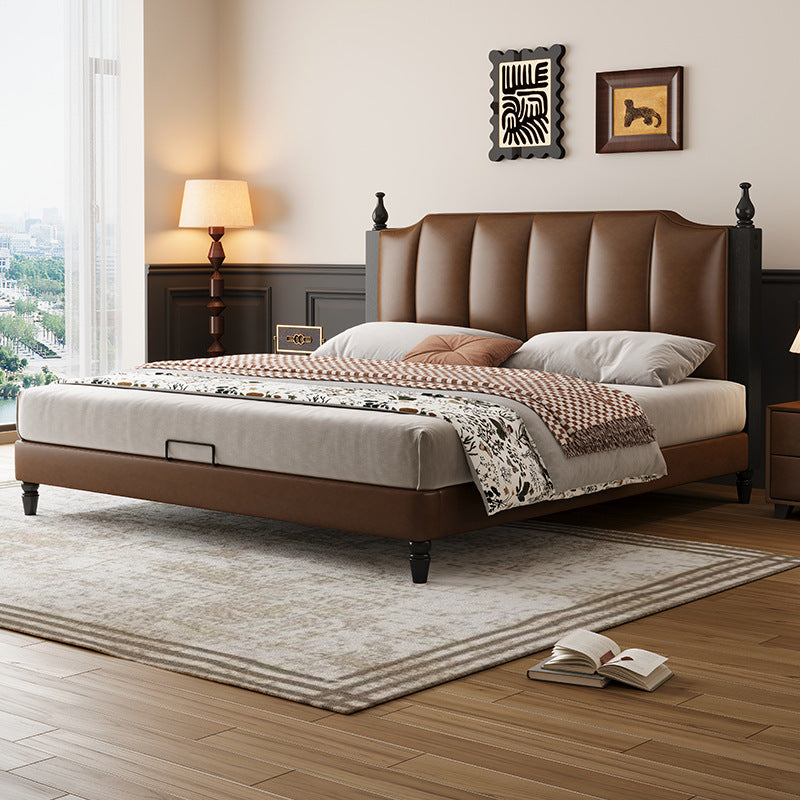 Top-Grain Leather Bed