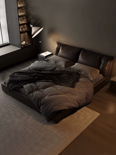 Top-Grain Leather Bed JUXL1080