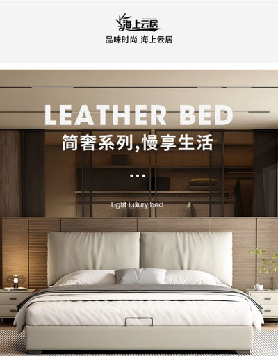 Top-Grain Leather Bed