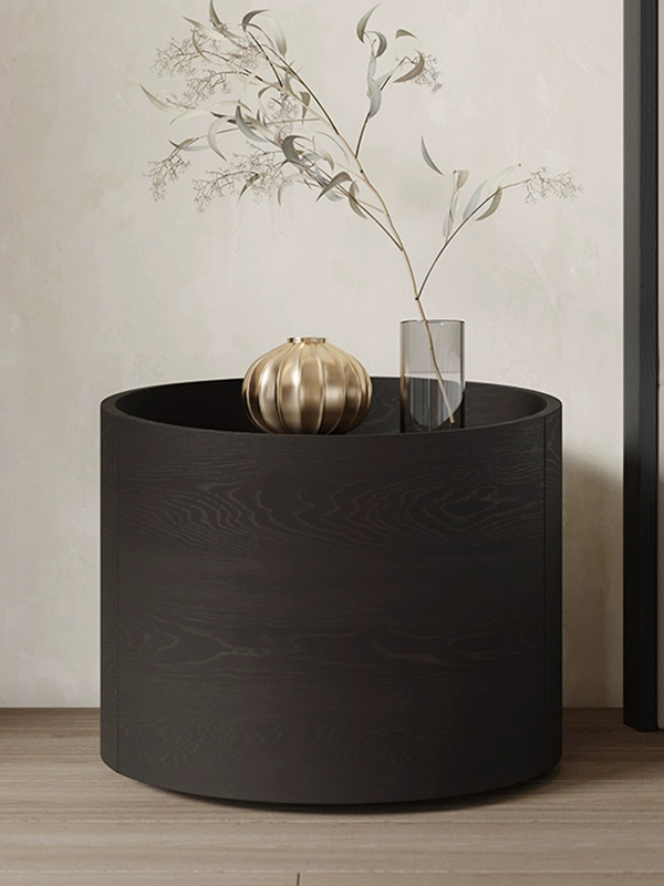 Solid Wood Round Nightstand