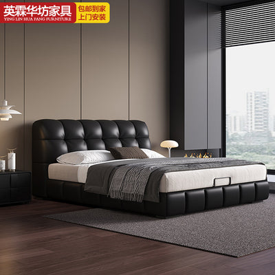 Top-Grain Leather Bed
