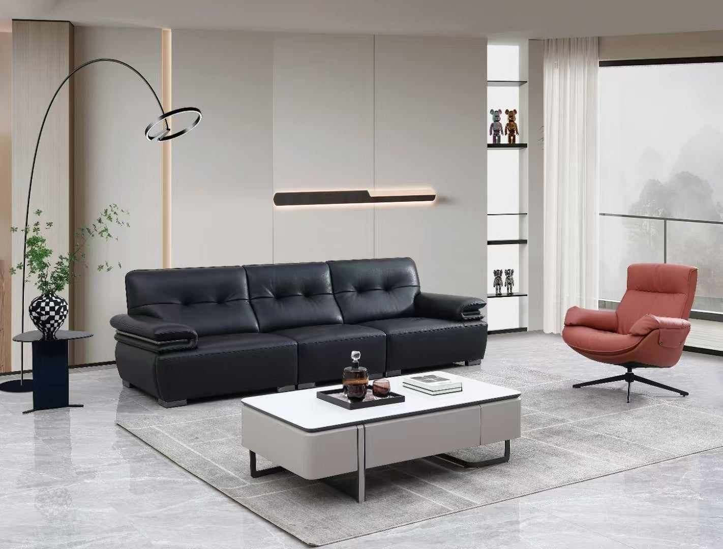 Top-Grain Leather Sofa