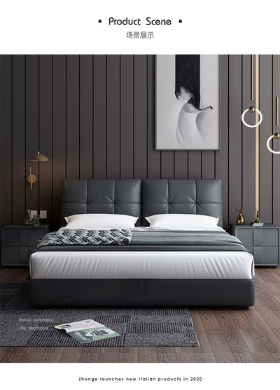 Top-Grain Leather Bed JUXYJ9656
