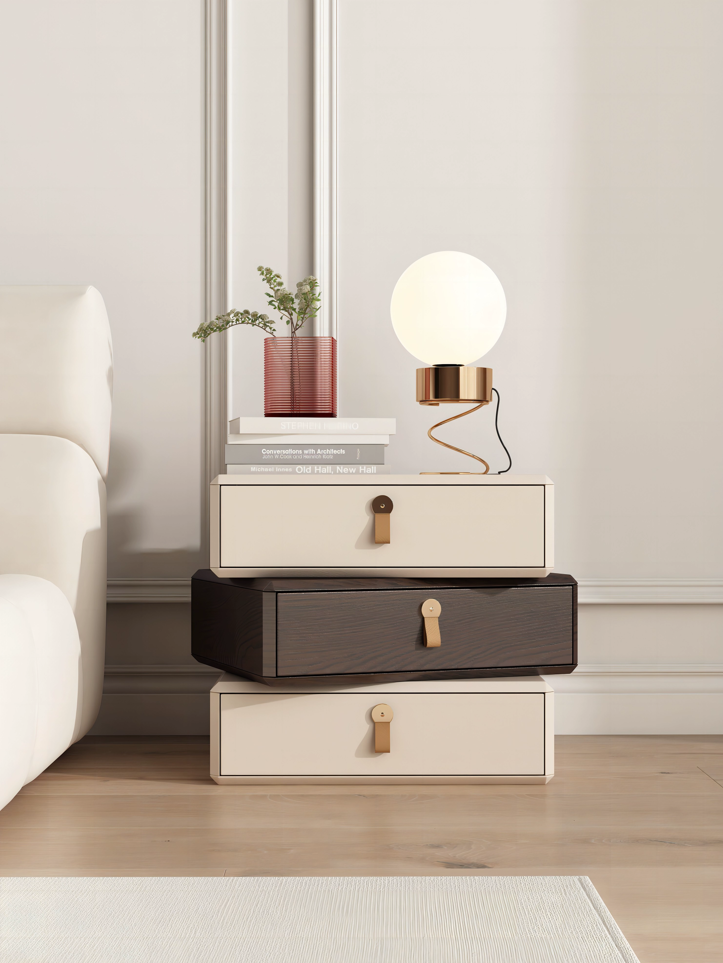 Stacked Floating Drawer Bedside Table