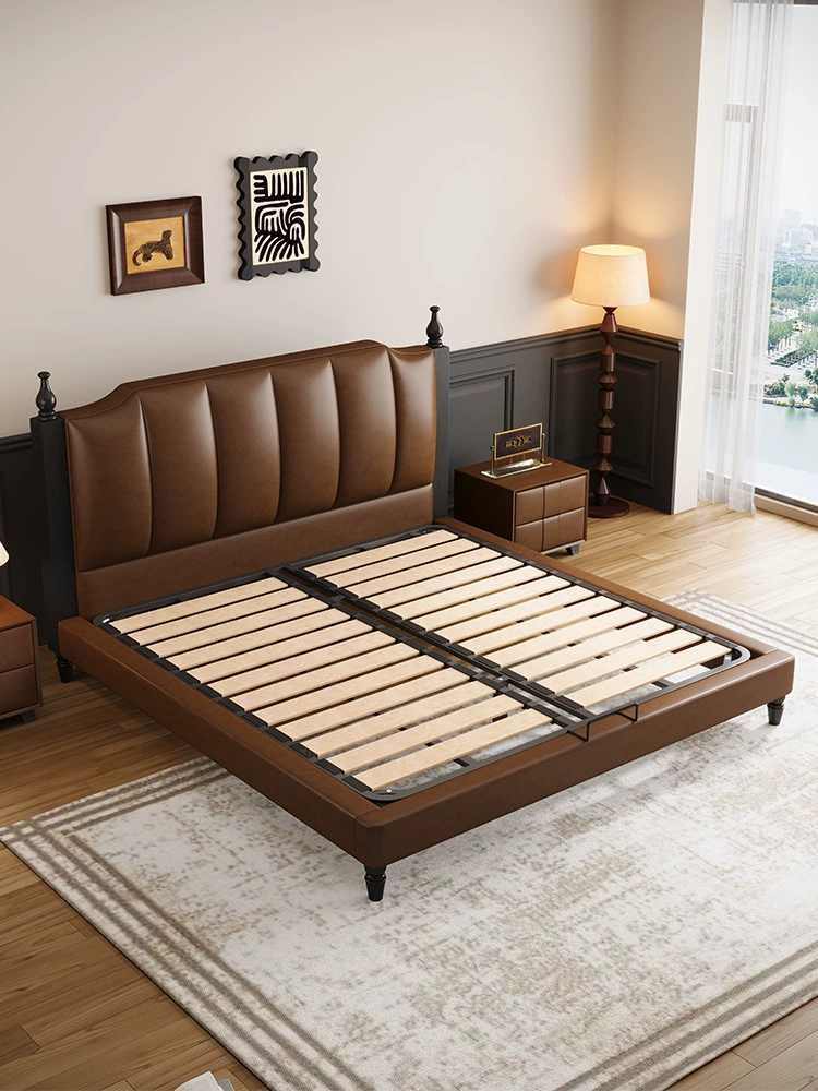 Top-Grain Leather Bed