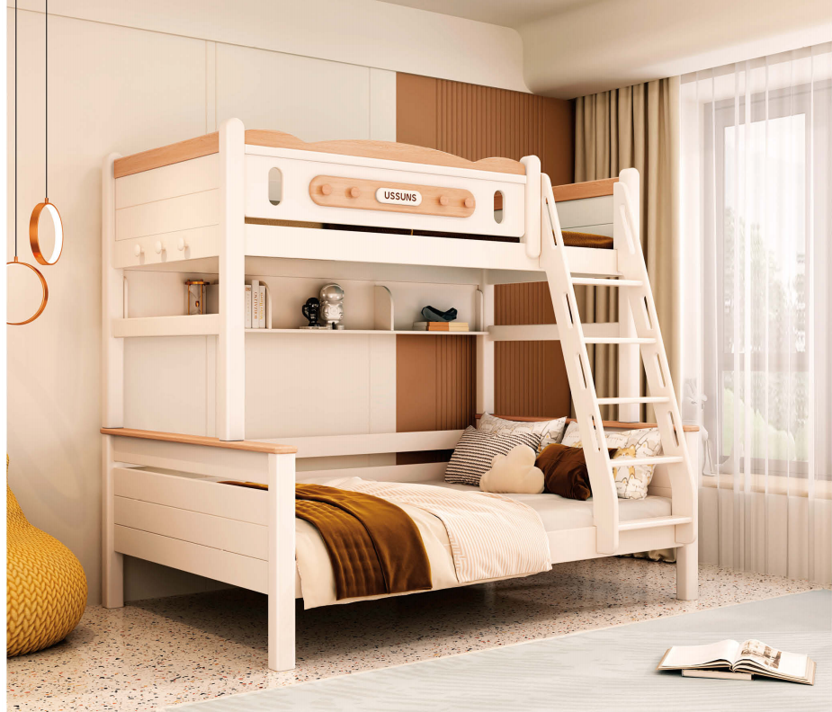 White Wooden Bunk Bed KId's