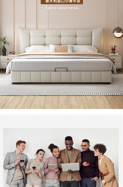 Top-Grain Leather Bed