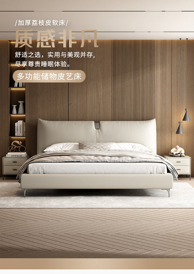 Top-Grain Leather Bed