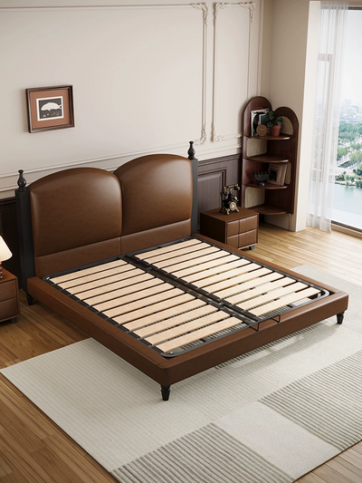 Top-Grain Leather Bed