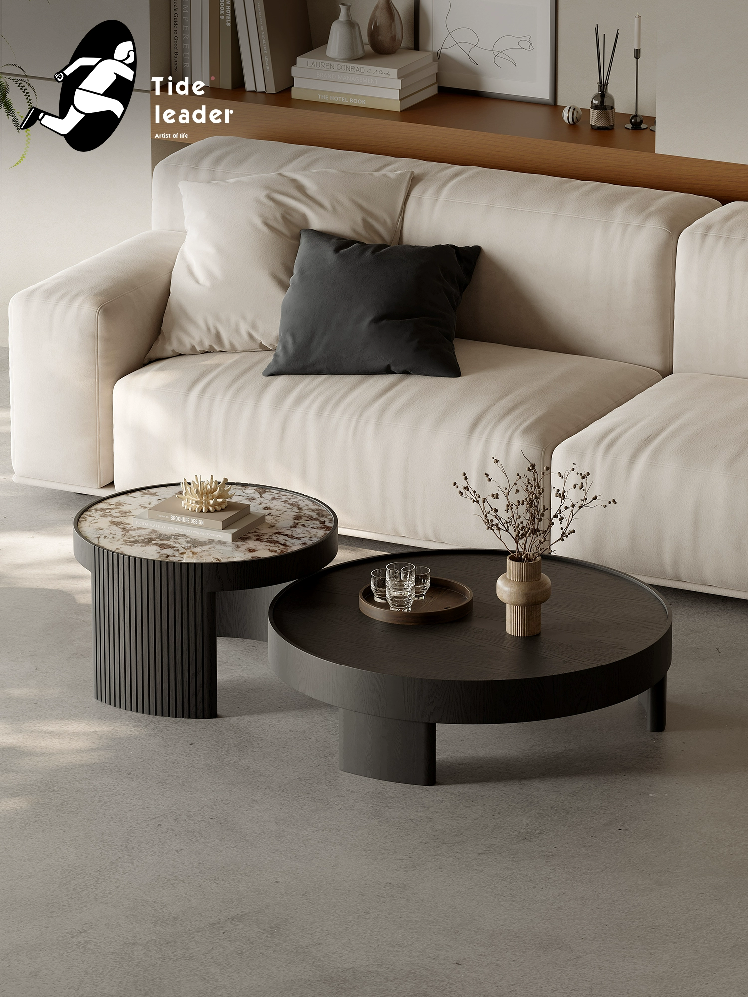 snow Mountain Orchid luxury stone Coffee TableCombination