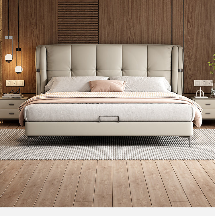 Top-Grain Leather Bed