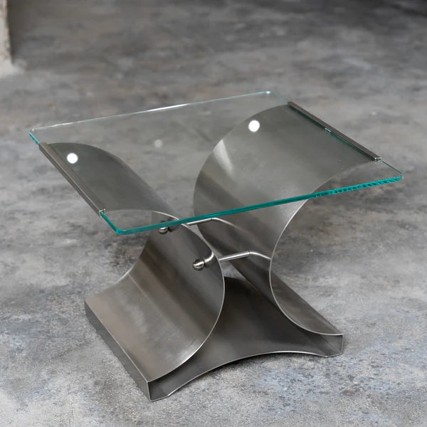 Sculpted Steel Side Table