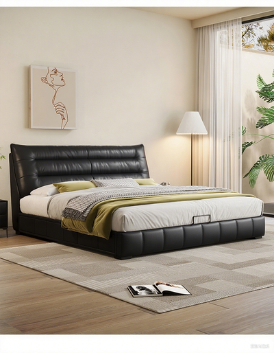 Top-Grain Leather Bed