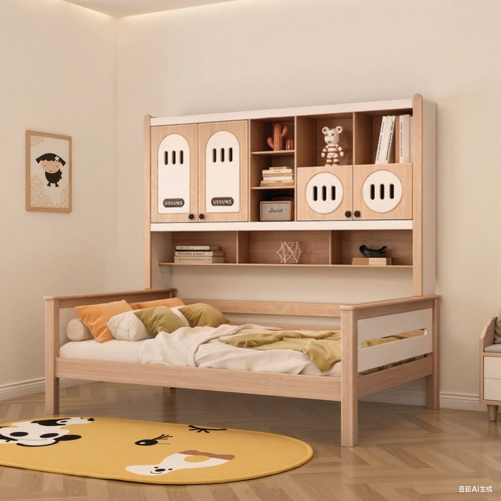 Walnut Shelf Bunk Bed