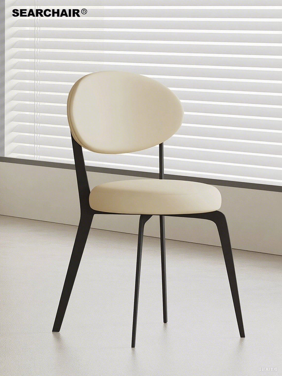 Slim Metal-Leg Dining Chair