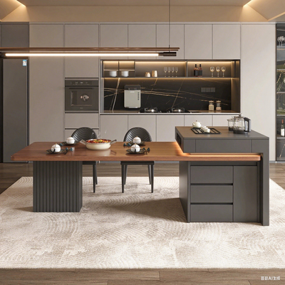 Wood-Grain Island Counter